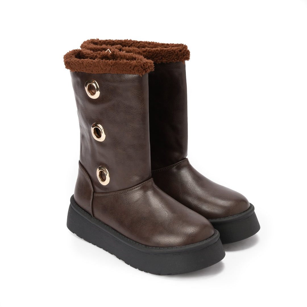 Brava — Ring Cozy Mid Boot- Brown