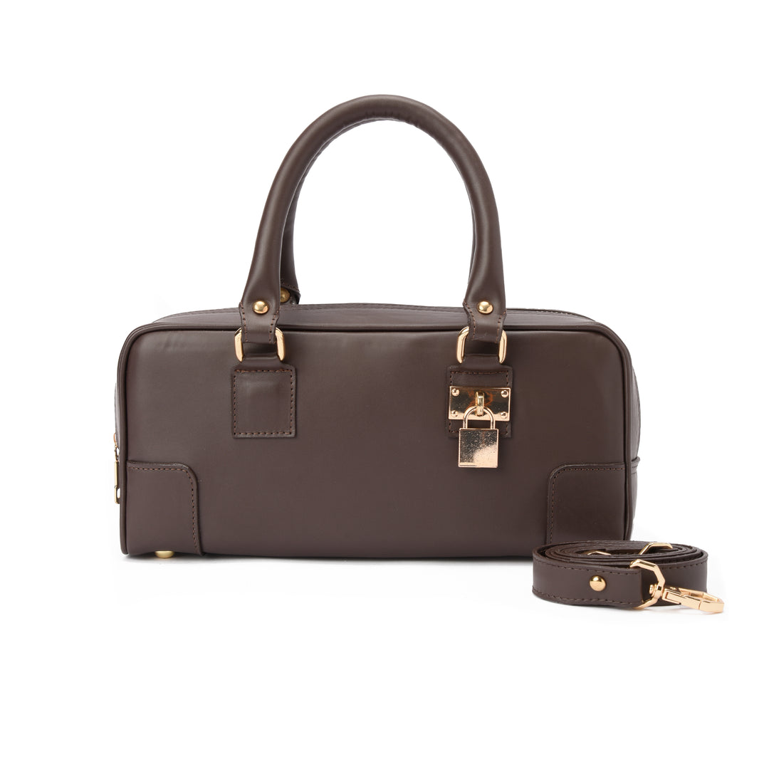 Brava — Padlock Mini Tote- Brown