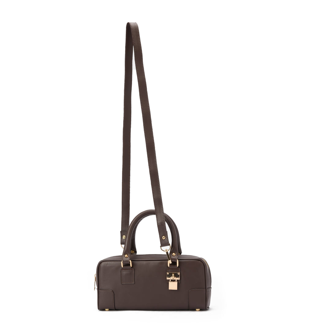 Brava — Padlock Mini Tote- Brown