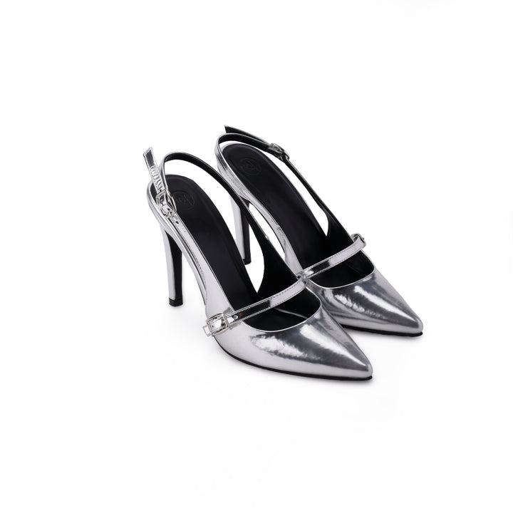 Brava Silver Slingbacks Stiletto