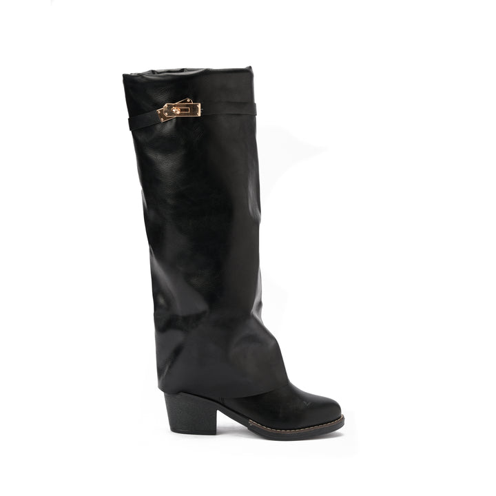Brava — Sleek Sheath Knee Boot- Black