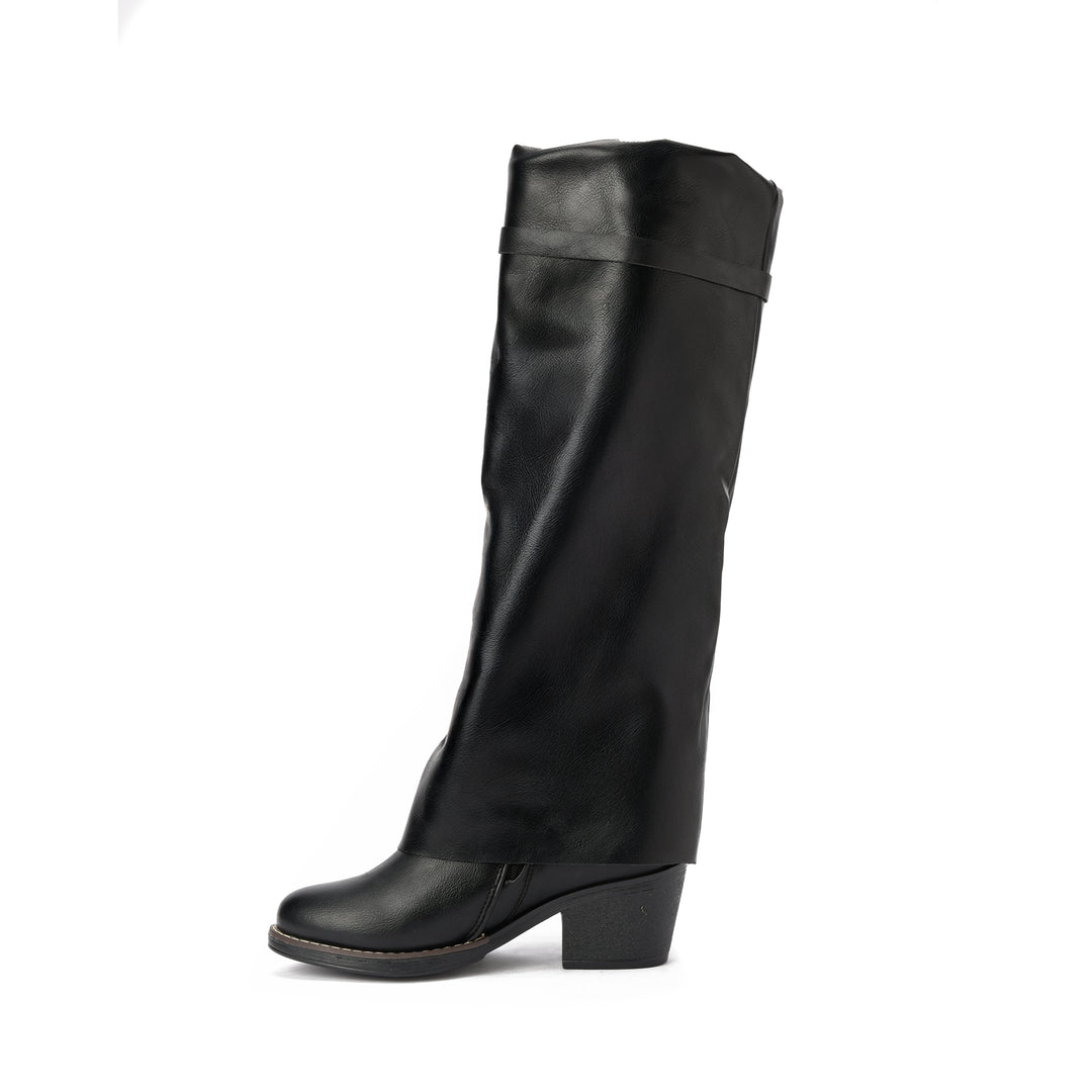 Brava — Sleek Sheath Knee Boot- Black