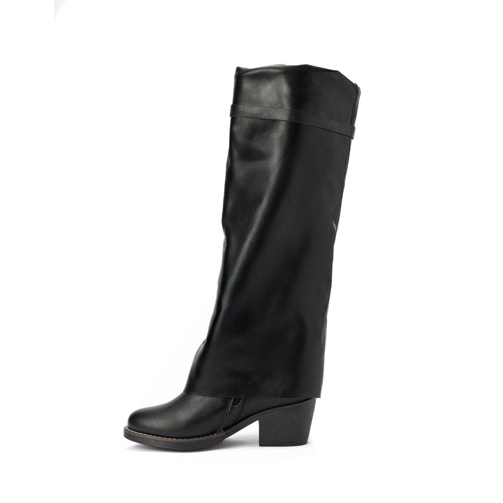 Brava — Sleek Sheath Knee Boot- Black