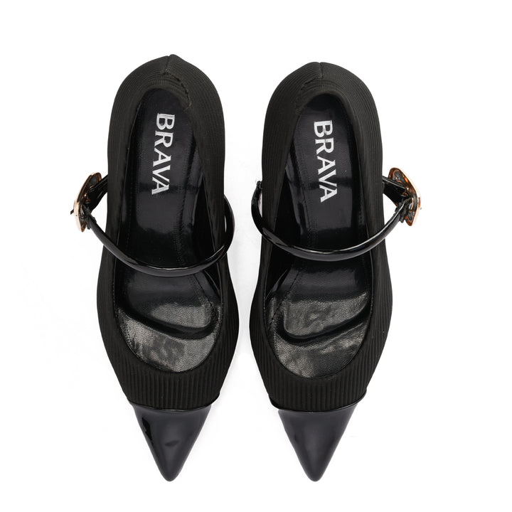 Brava — Cap-Toe Mary Jane- Black