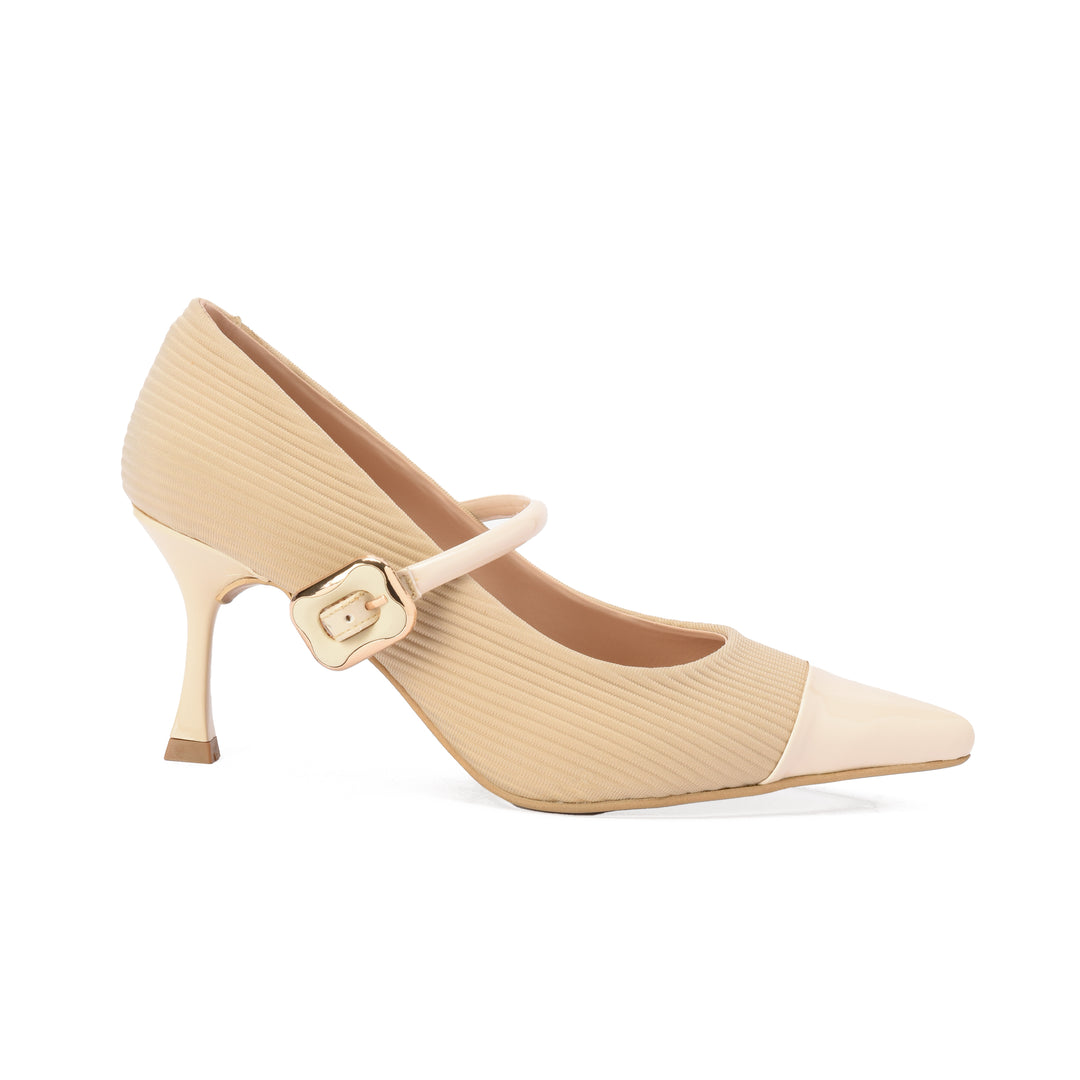 Brava — Cap-Toe Mary Jane- Beige