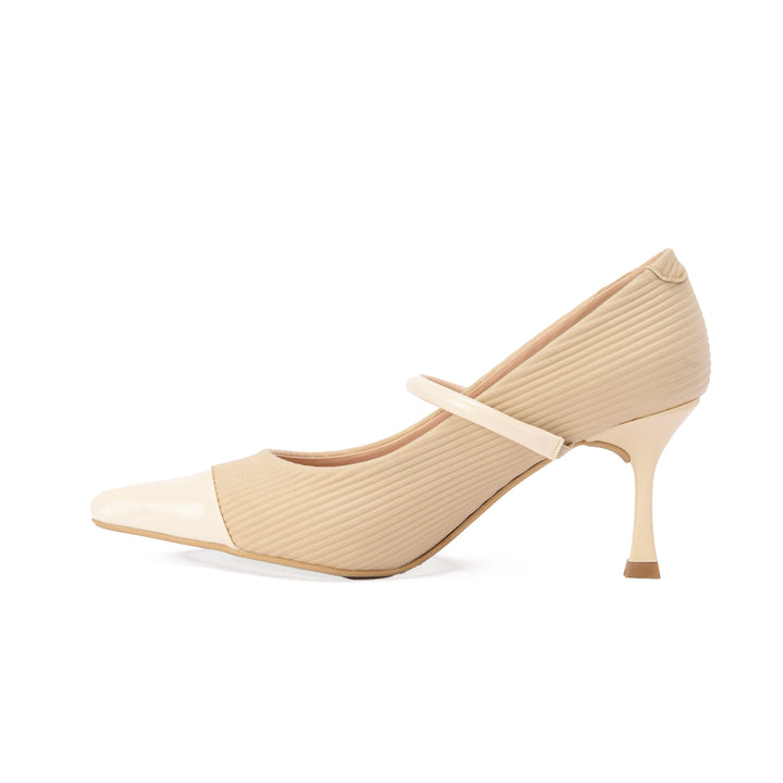 Brava — Cap-Toe Mary Jane- Beige