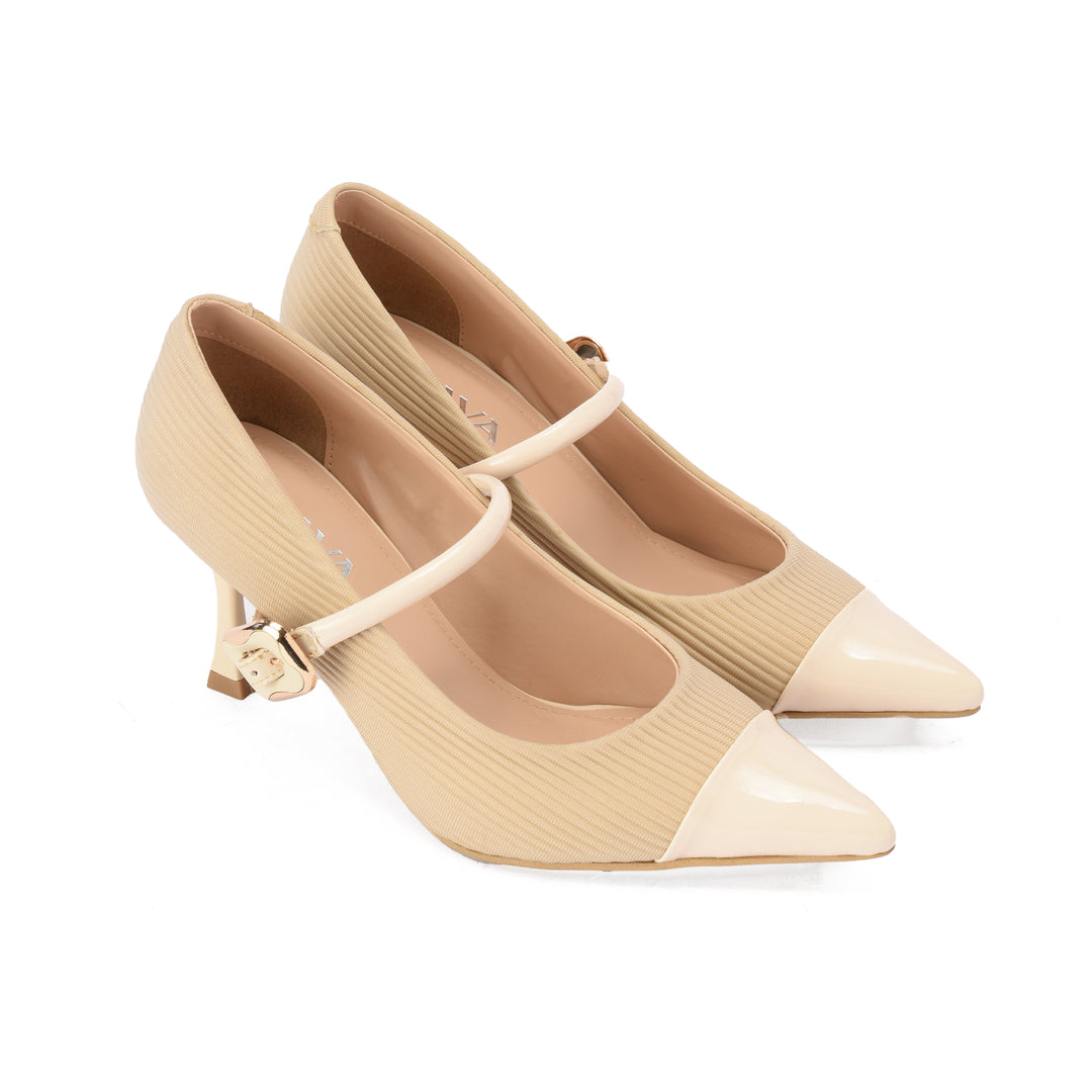 Brava — Cap-Toe Mary Jane- Beige