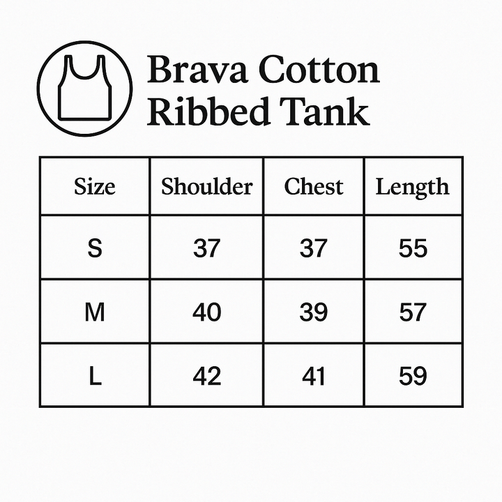 Off White Cotton Round Neck - Ribbed Tank