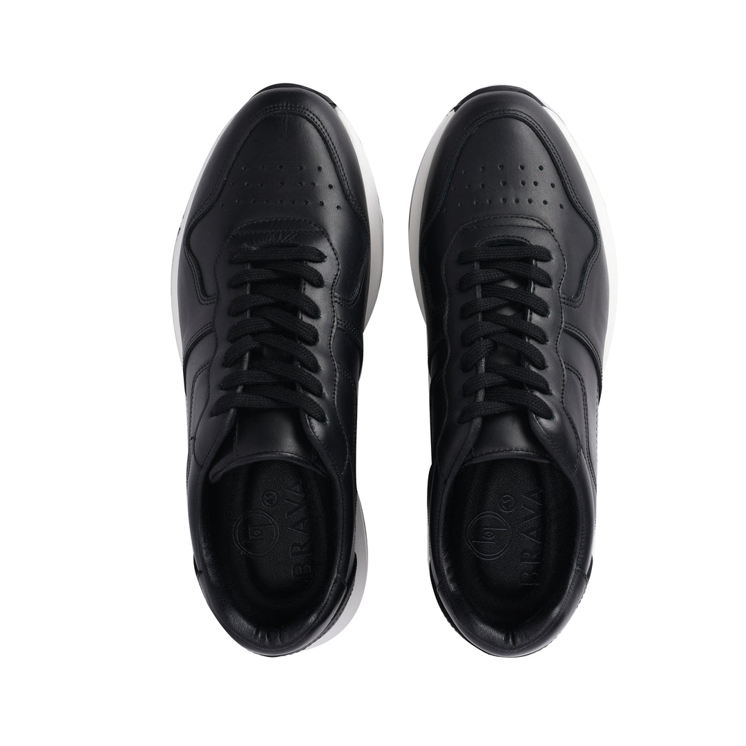 Brava Black Brogue Leather Sneaker - Buy1 Get1