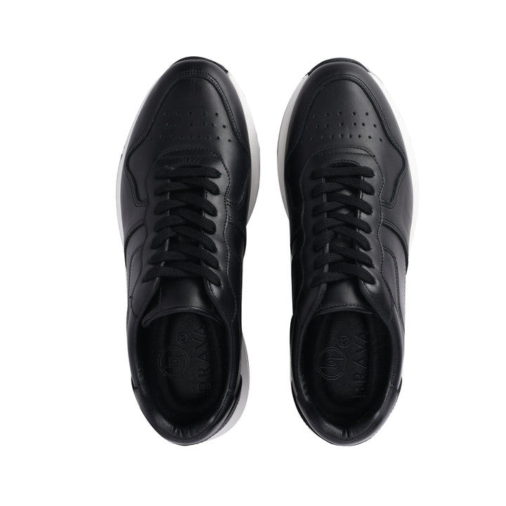 Brava Black Brogue Leather Sneaker - Buy1 Get1