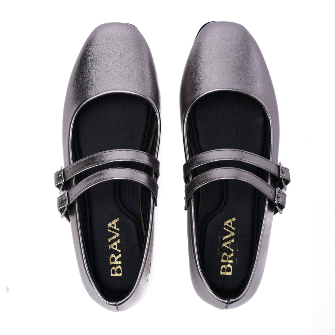 Brava Bella Silver Mary Jane - Buy1 Get1