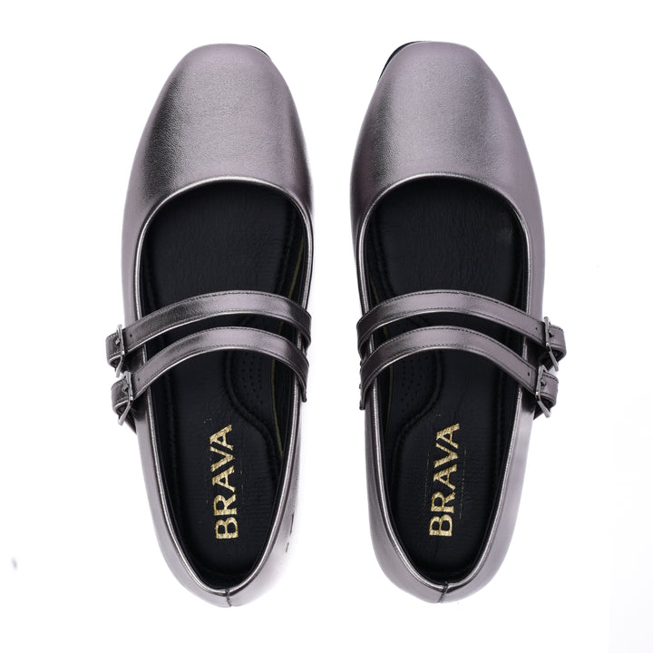 Brava Bella Silver Mary Jane - Buy1 Get1