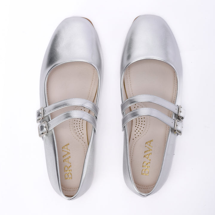 Brava Bella Light Silver Mary Jane - Buy1 Get1