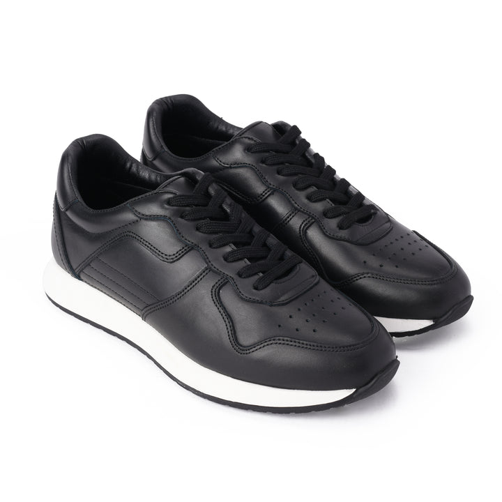 Brava Black Brogue Leather Sneaker - Buy1 Get1