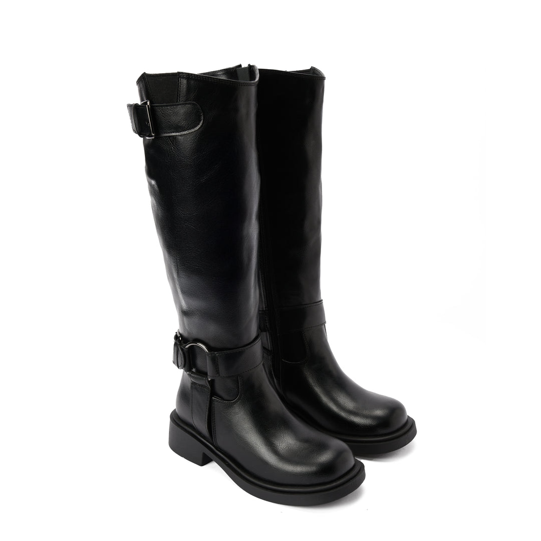 Brava — Harness Loop Knee Boot - Black