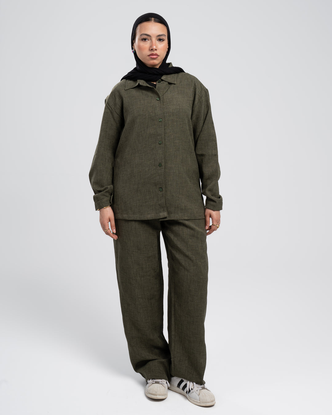 Brava Women Olive Linen Set