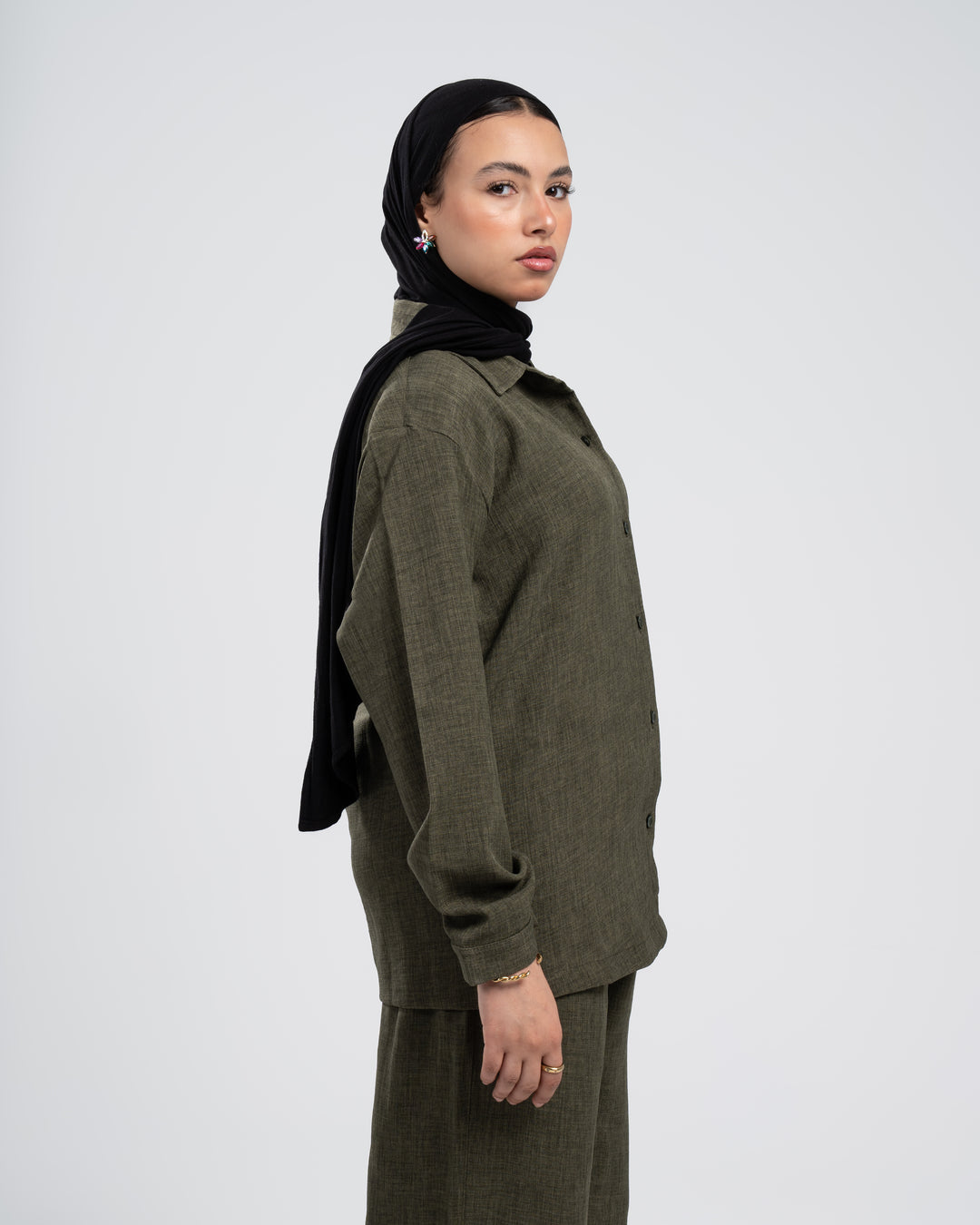 Brava Women Olive Linen Set
