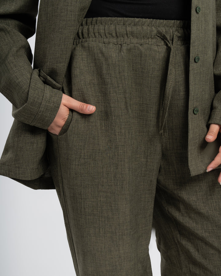 Brava Women Olive Linen Set