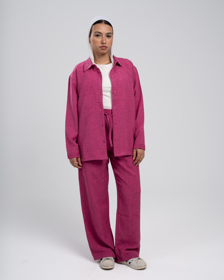 Brava Women Pink Linen Set