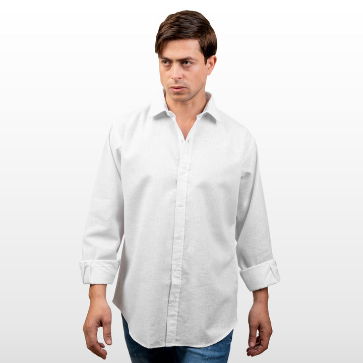 Brava Premium White Linen Shirt
