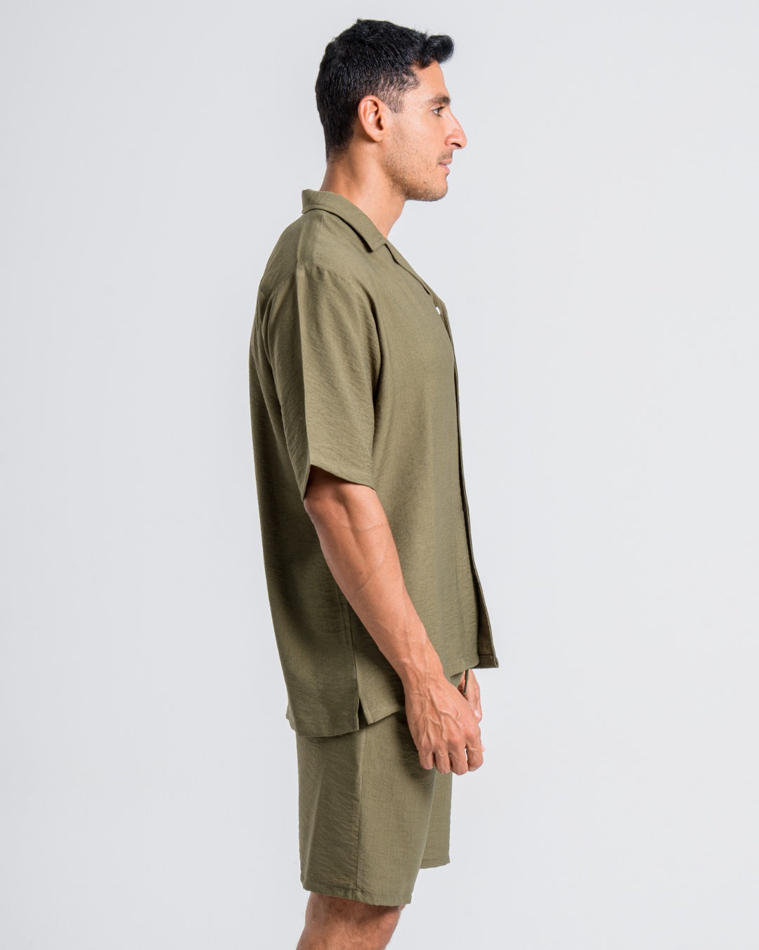 Brava Olive Half Shirt Linen  (Buy1 Get1)