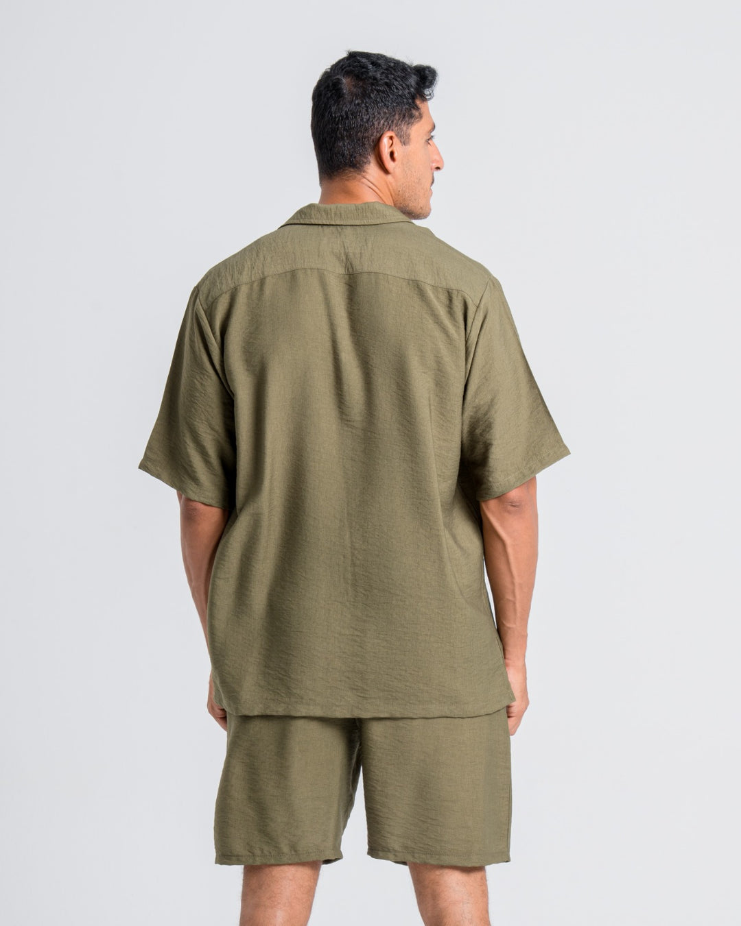 Brava Olive Half Shirt Linen  (Buy1 Get1)