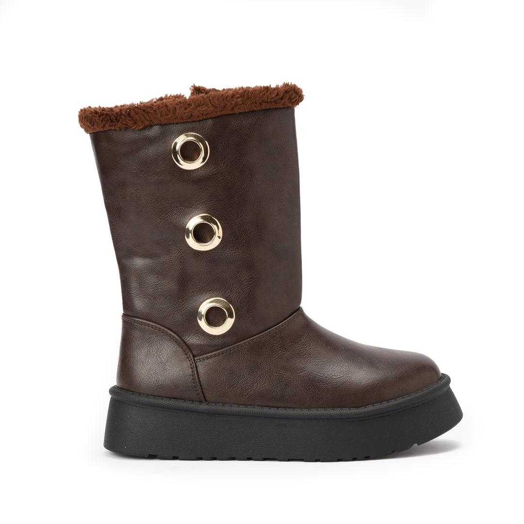 Brava — Ring Cozy Mid Boot- Brown