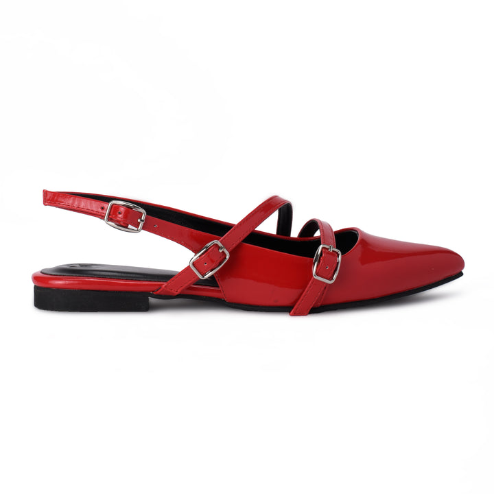 Brava Maroon Slingback Pointed Toe Flat