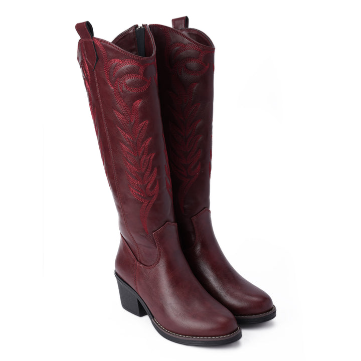 Brava Burgundy Cowboy Boot