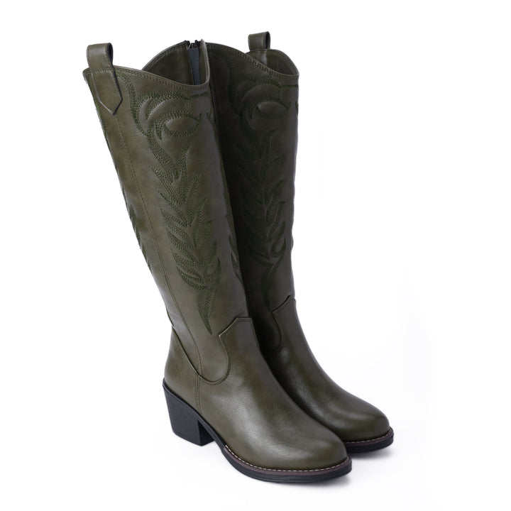 Brava Olive Cowboy Boot