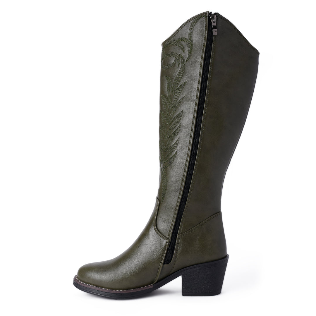 Brava Olive Cowboy Boot