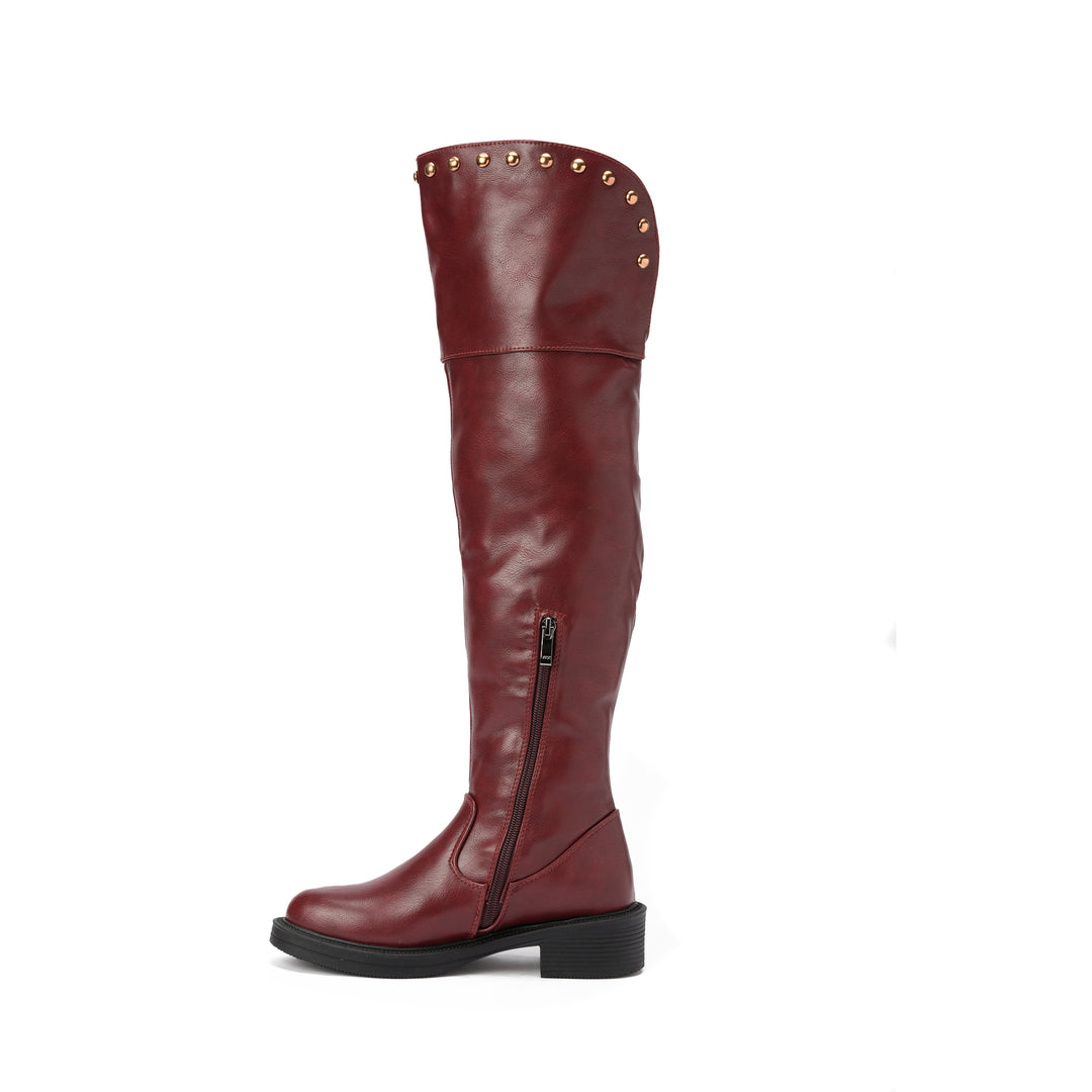 Brava — Studline Over-the-Knee Boot- Burgundy