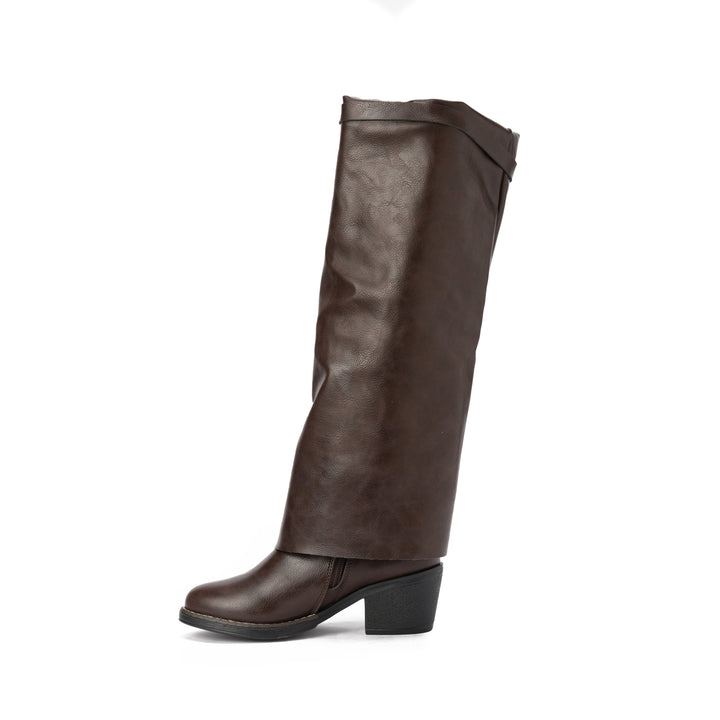 Brava — Sleek Sheath Knee Boot- Brown