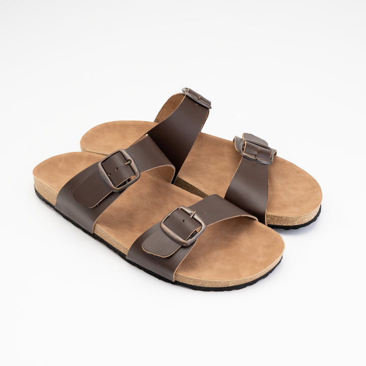 Double Strap Brown Slipper- Premium Quality