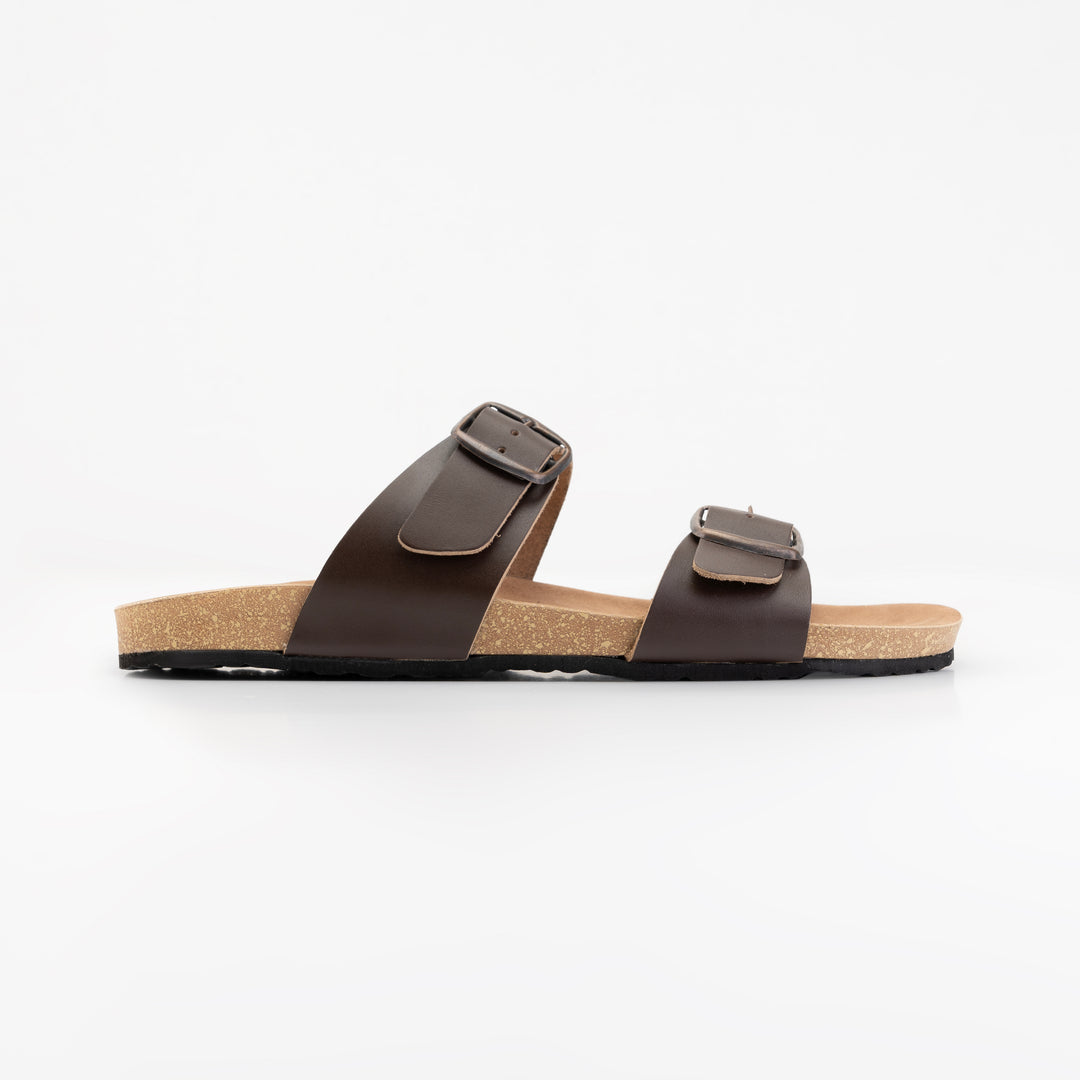 Double Strap Brown Slipper- Premium Quality