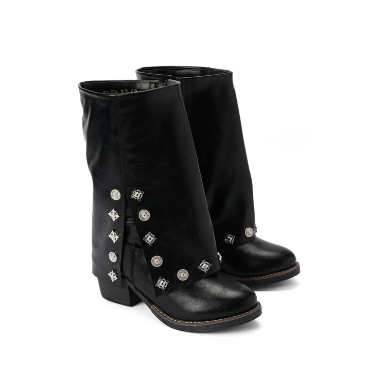 Brava — Cleo Stud Half Boot- Black