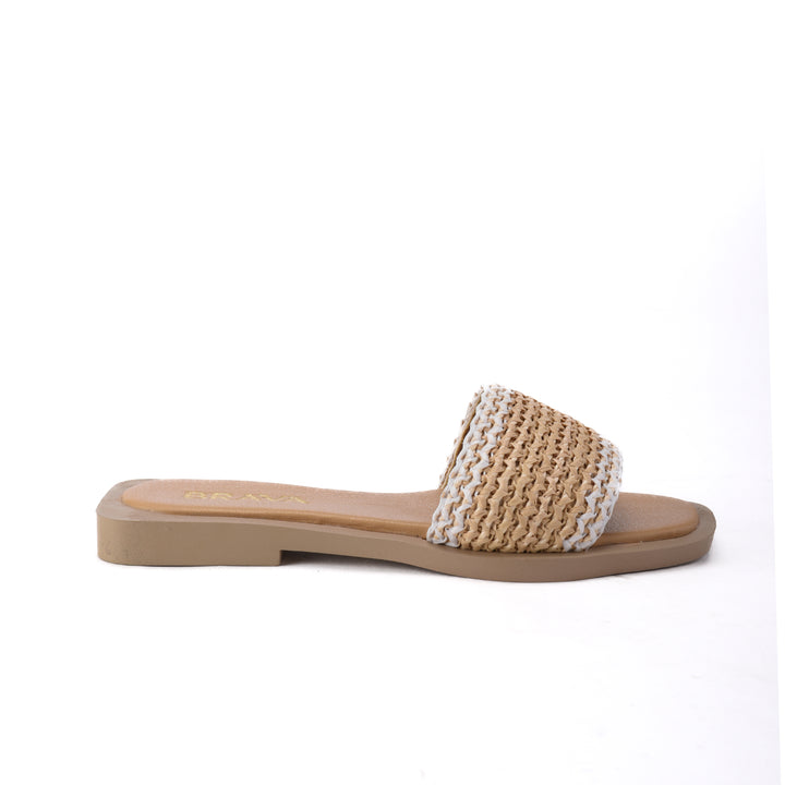 Brava Beige Wooven Slipper