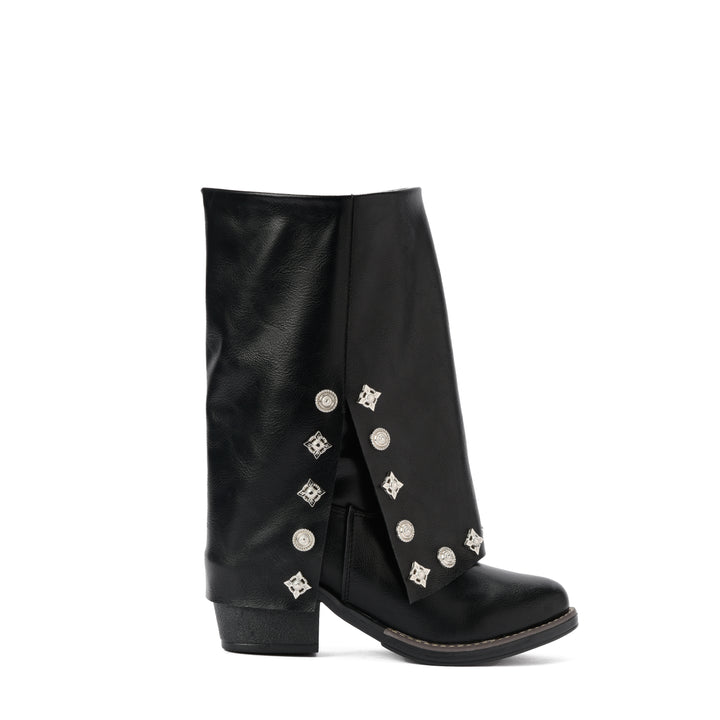 Brava — Cleo Stud Half Boot- Black