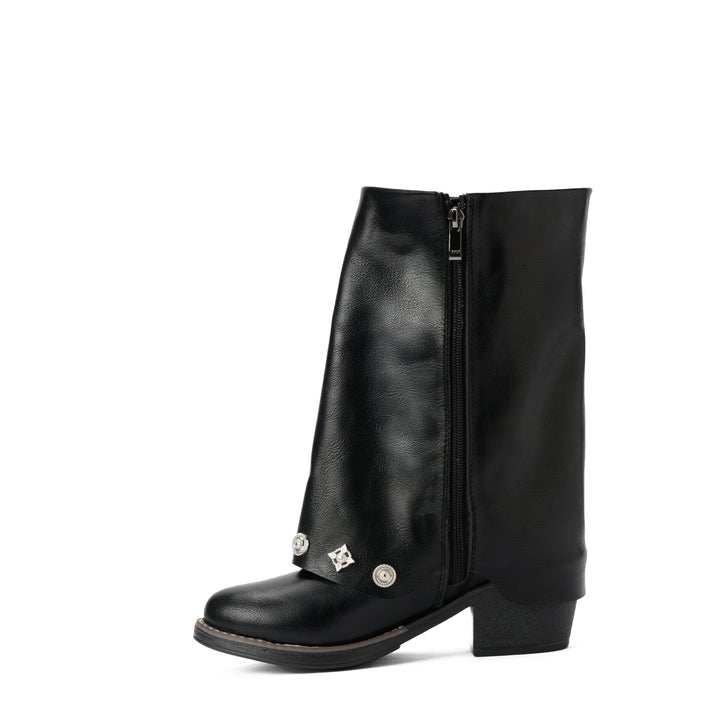 Brava — Cleo Stud Half Boot- Black