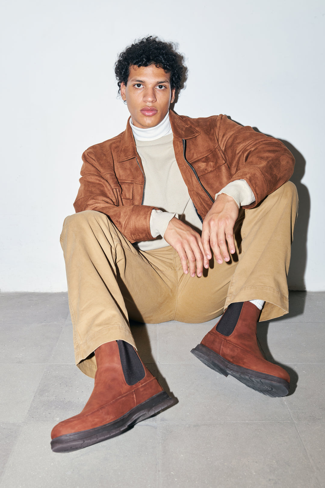 The Brava Suede Command Jacket- Beige