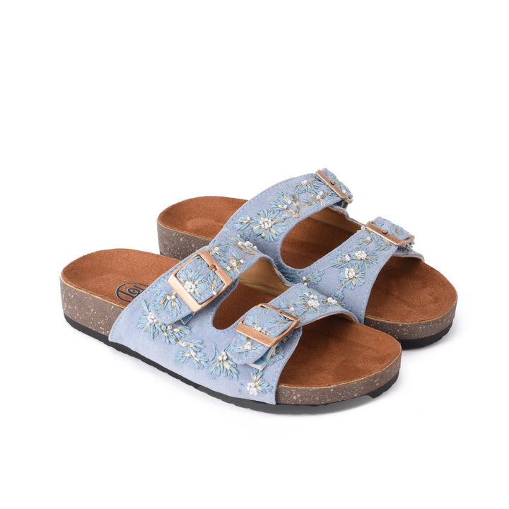Brava Turquoise Fleuré Slipper