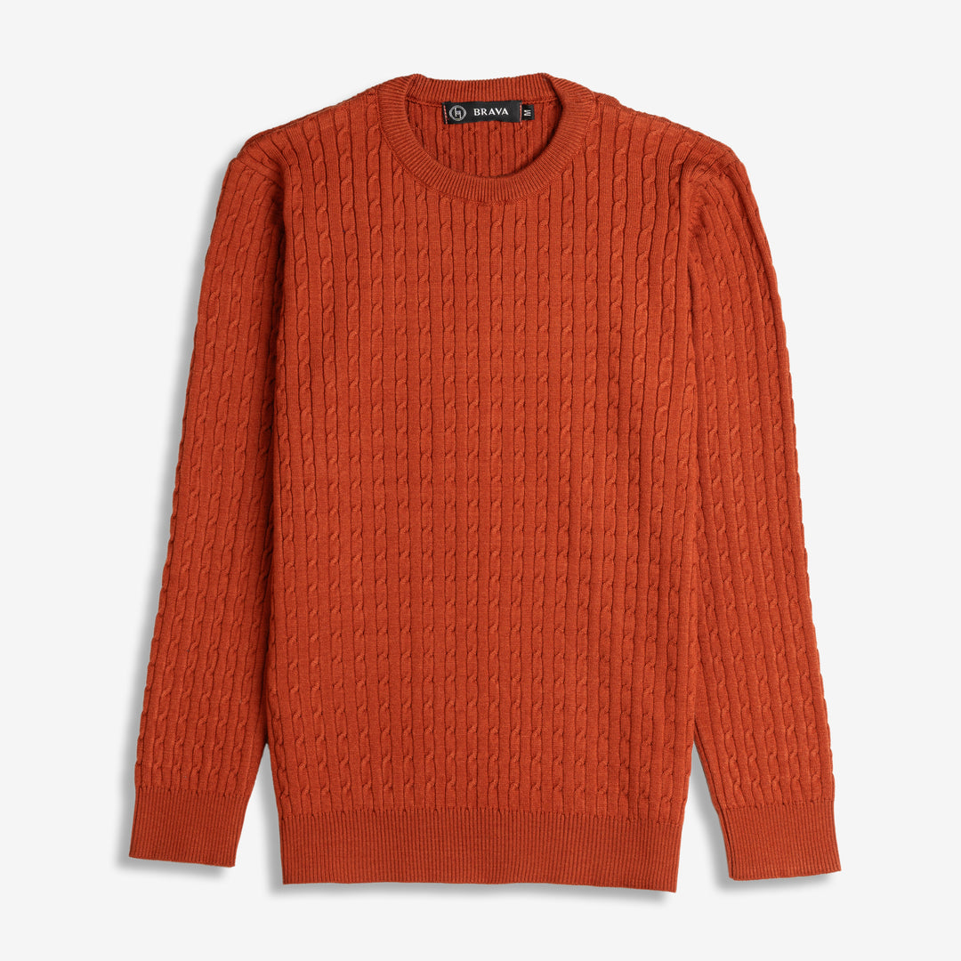 Brava Dark Orange Braided Pullover