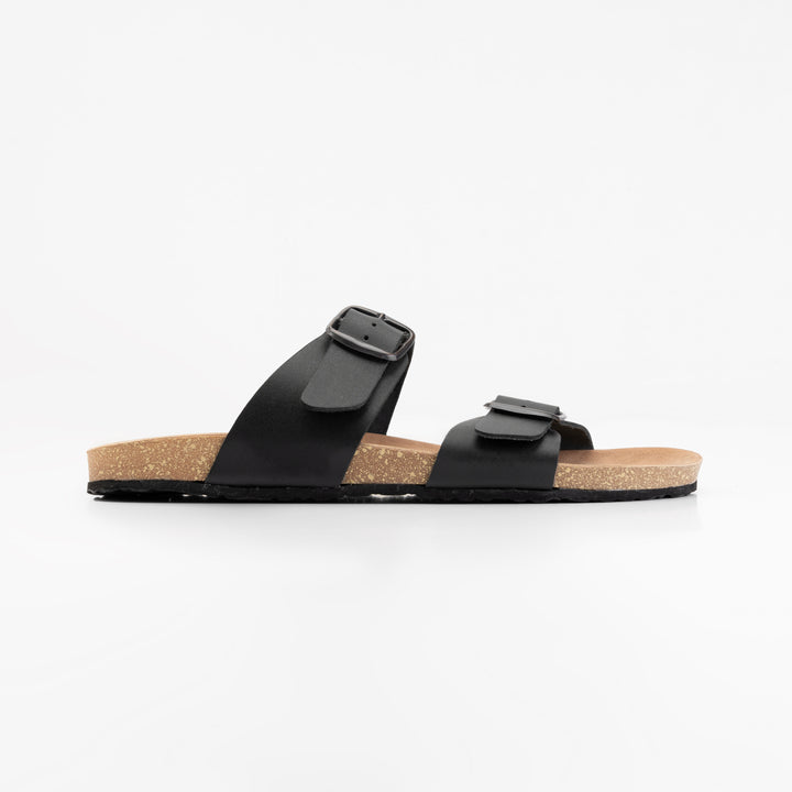 Double Strap Black Slipper- Premium Quality