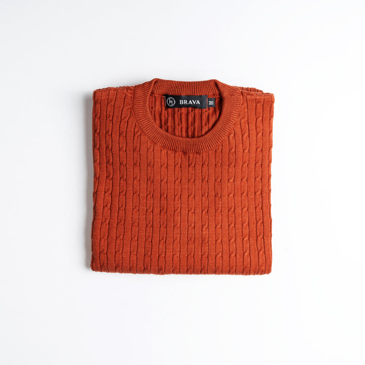 Brava Dark Orange Braided Pullover