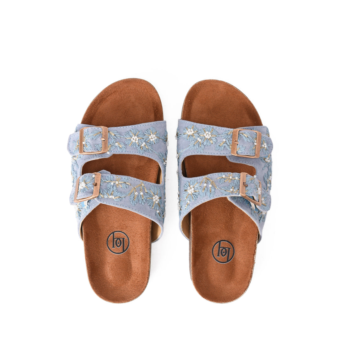 Brava Turquoise Fleuré Slipper