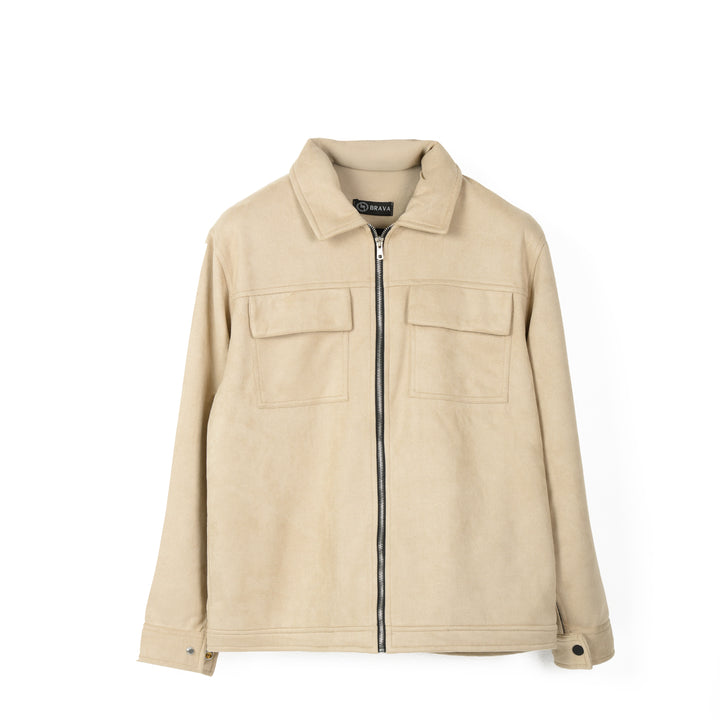The Brava Suede Command Jacket- Beige