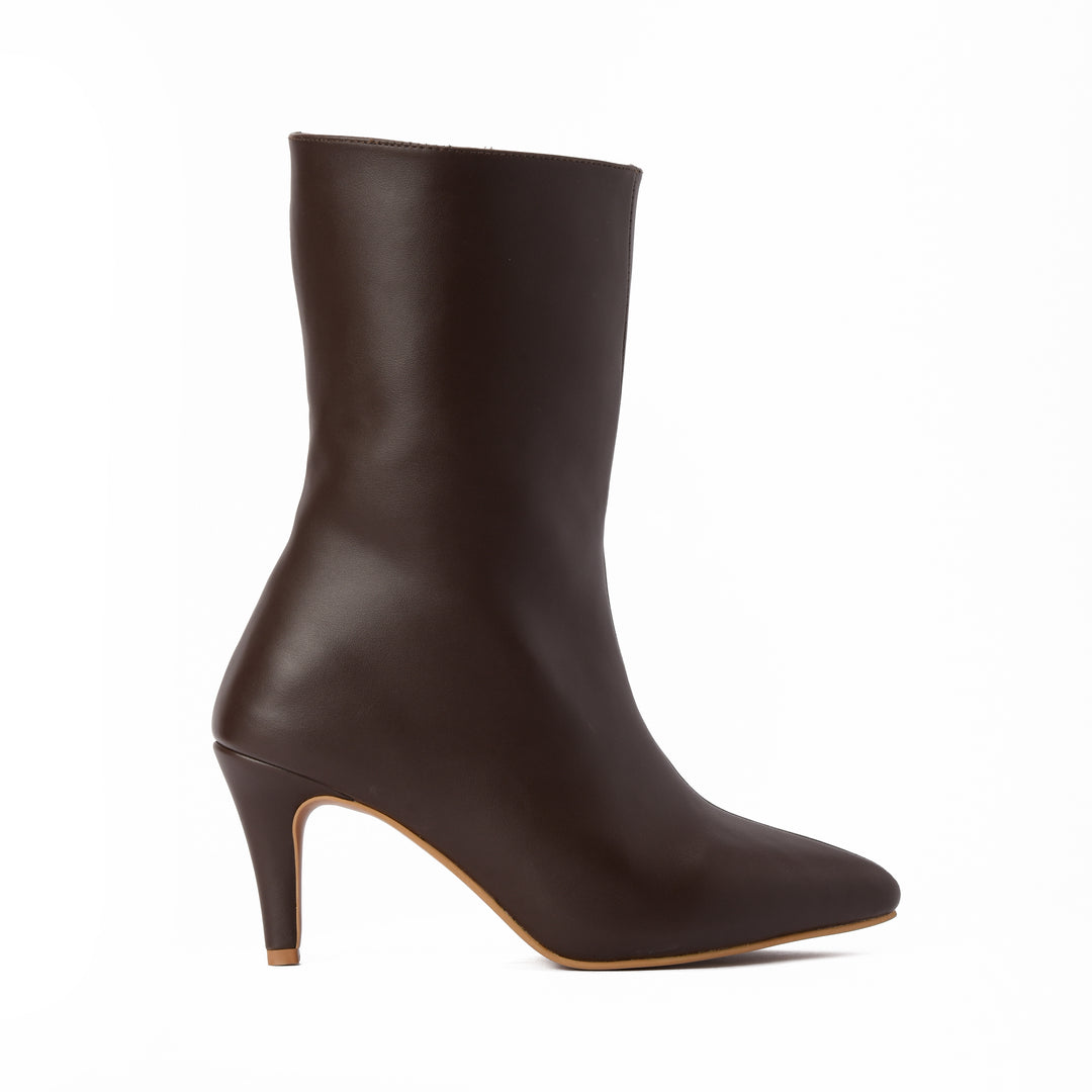 The Muse Pointed Mid Boot- Brown