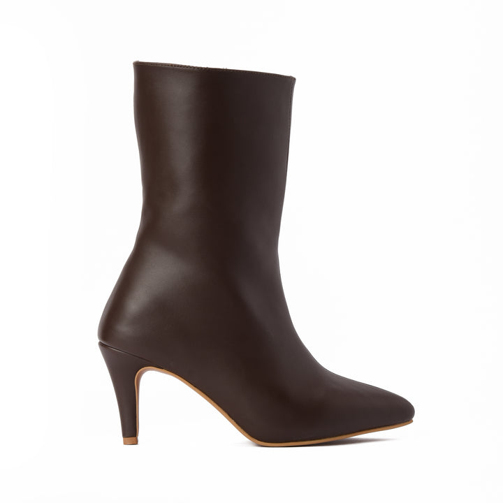 The Muse Pointed Mid Boot- Brown