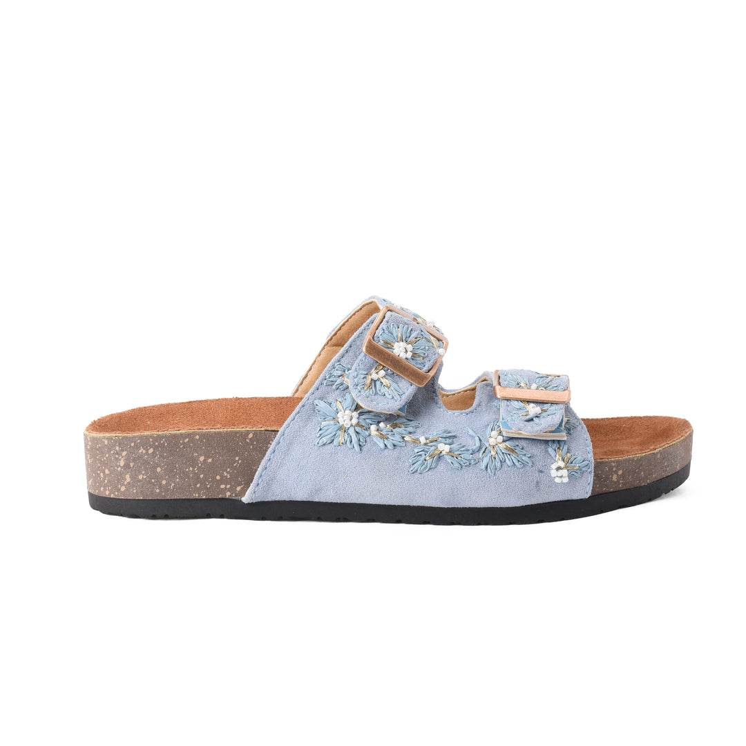 Brava Turquoise Fleuré Slipper