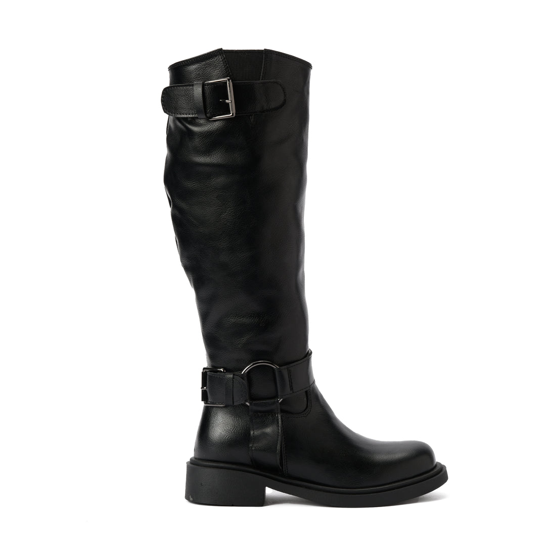 Brava — Harness Loop Knee Boot - Black